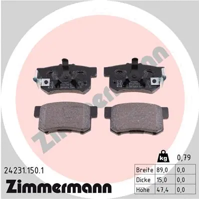 Diskinių stabdžių trinkelių rinkinys ZIMMERMANN 24231.150.1