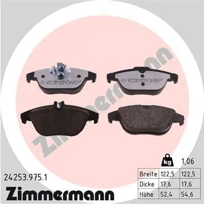 Diskinių stabdžių trinkelių rinkinys ZIMMERMANN 24253.975.1
