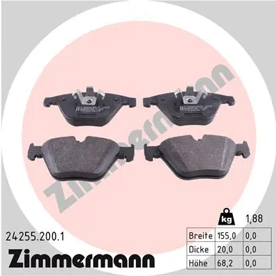 Diskinių stabdžių trinkelių rinkinys ZIMMERMANN 24255.200.1