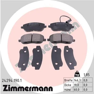 Diskinių stabdžių trinkelių rinkinys ZIMMERMANN 24294.190.1