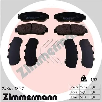 Diskinių stabdžių trinkelių rinkinys ZIMMERMANN 24342.180.2