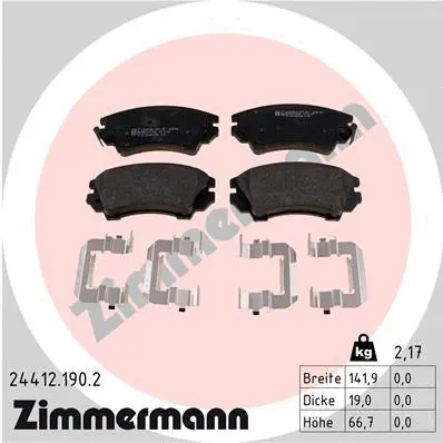 Diskinių stabdžių trinkelių rinkinys ZIMMERMANN 24412.190.2