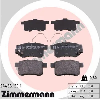 Diskinių stabdžių trinkelių rinkinys ZIMMERMANN 24435.150.1