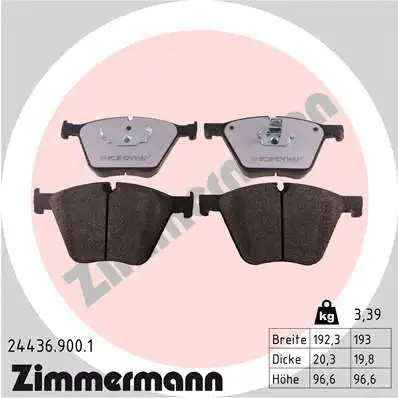 Diskinių stabdžių trinkelių rinkinys ZIMMERMANN 24436.900.1