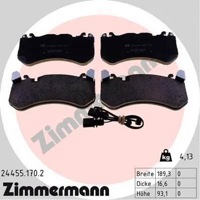 Diskinių stabdžių trinkelių rinkinys ZIMMERMANN 24455.170.2