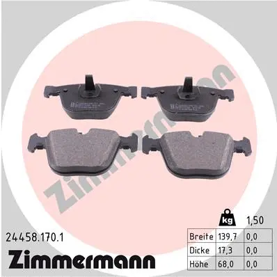 Diskinių stabdžių trinkelių rinkinys ZIMMERMANN 24458.170.1