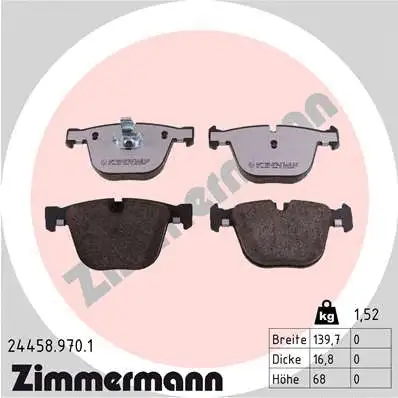 Diskinių stabdžių trinkelių rinkinys ZIMMERMANN 24458.970.1