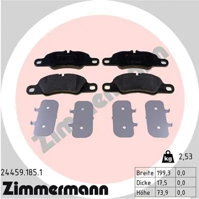 Diskinių stabdžių trinkelių rinkinys ZIMMERMANN 24459.185.1