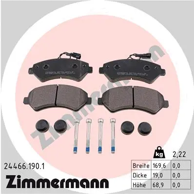Diskinių stabdžių trinkelių rinkinys ZIMMERMANN 24466.190.1