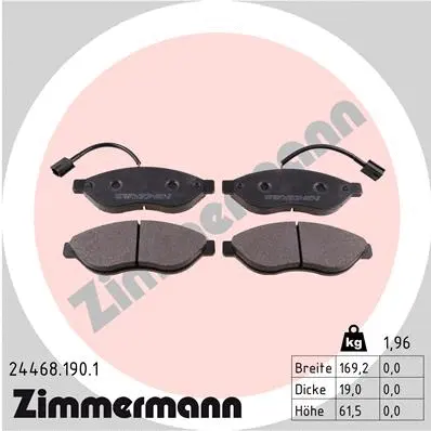 Diskinių stabdžių trinkelių rinkinys ZIMMERMANN 24468.190.1