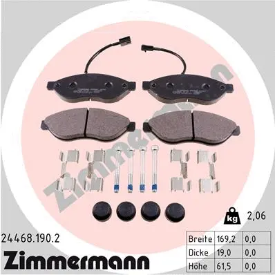 Diskinių stabdžių trinkelių rinkinys ZIMMERMANN 24468.190.2