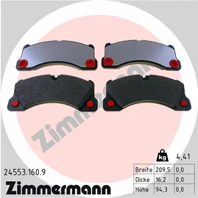 Diskinių stabdžių trinkelių rinkinys ZIMMERMANN 24553.160.9
