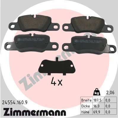 Diskinių stabdžių trinkelių rinkinys ZIMMERMANN 24554.160.9