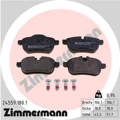 Diskinių stabdžių trinkelių rinkinys ZIMMERMANN 24559.180.1