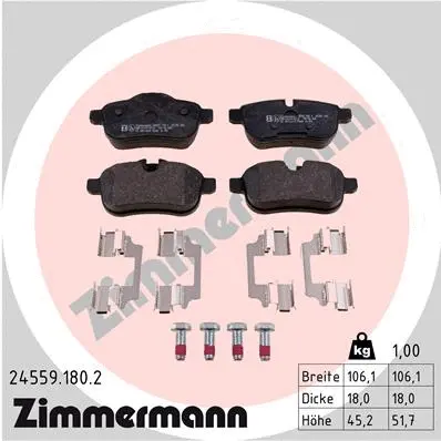 Diskinių stabdžių trinkelių rinkinys ZIMMERMANN 24559.180.2