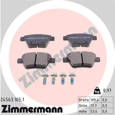 Diskinių stabdžių trinkelių rinkinys ZIMMERMANN 24563.165.1