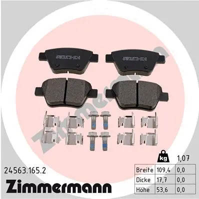 Diskinių stabdžių trinkelių rinkinys ZIMMERMANN 24563.165.2