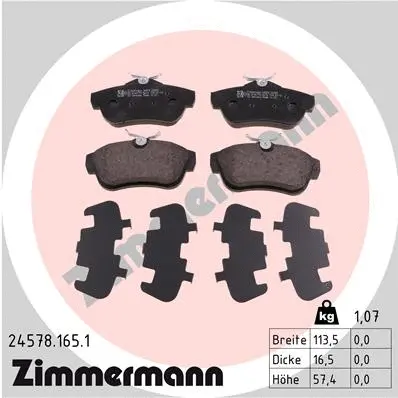 Diskinių stabdžių trinkelių rinkinys ZIMMERMANN 24578.165.1