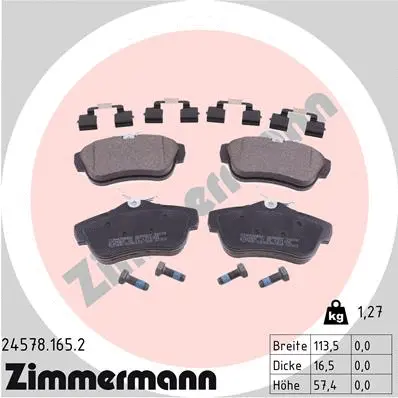 Diskinių stabdžių trinkelių rinkinys ZIMMERMANN 24578.165.2