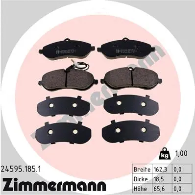 Diskinių stabdžių trinkelių rinkinys ZIMMERMANN 24595.185.1