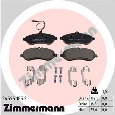 Diskinių stabdžių trinkelių rinkinys ZIMMERMANN 24595.185.2