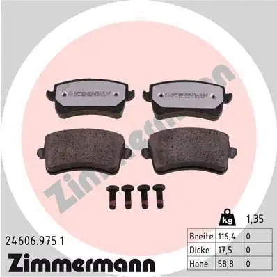 Diskinių stabdžių trinkelių rinkinys ZIMMERMANN 24606.975.1