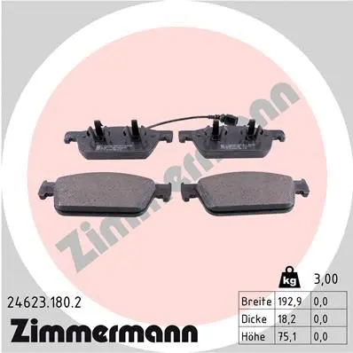 Diskinių stabdžių trinkelių rinkinys ZIMMERMANN 24623.180.2