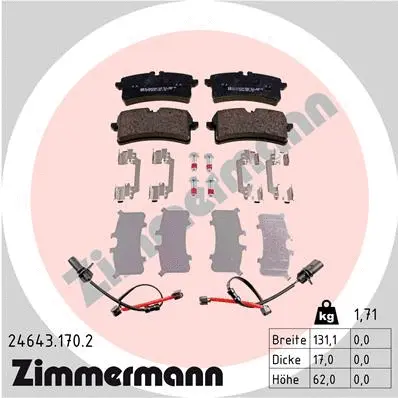Diskinių stabdžių trinkelių rinkinys ZIMMERMANN 24643.170.2
