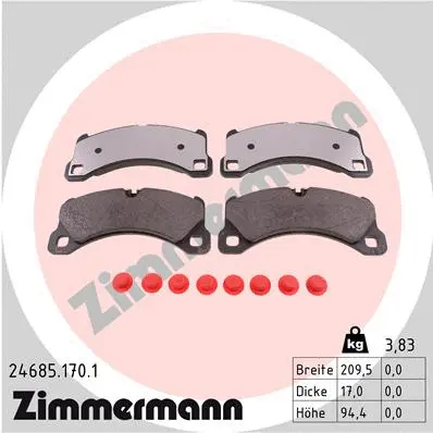 Diskinių stabdžių trinkelių rinkinys ZIMMERMANN 24685.170.1