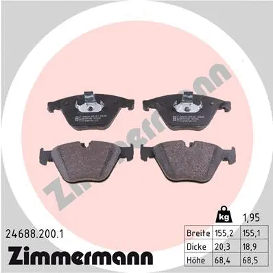 Diskinių stabdžių trinkelių rinkinys ZIMMERMANN 24688.200.1