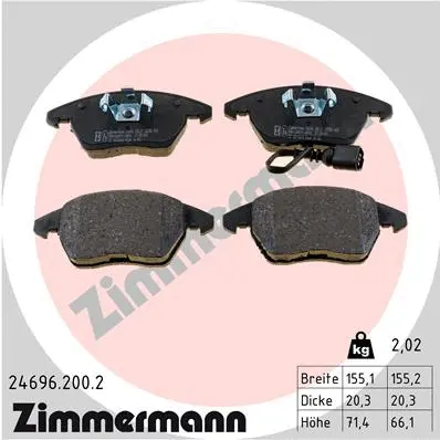 Diskinių stabdžių trinkelių rinkinys ZIMMERMANN 24696.200.2