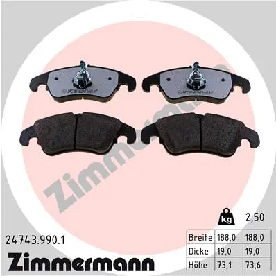 Diskinių stabdžių trinkelių rinkinys ZIMMERMANN 24743.990.1