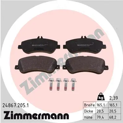 Diskinių stabdžių trinkelių rinkinys ZIMMERMANN 24867.205.1
