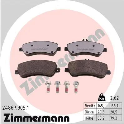 Diskinių stabdžių trinkelių rinkinys ZIMMERMANN 24867.905.1