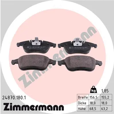 Diskinių stabdžių trinkelių rinkinys ZIMMERMANN 24870.180.1