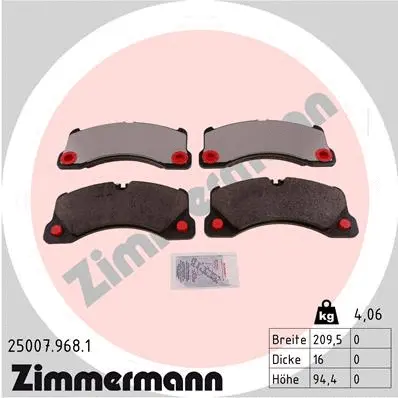 Diskinių stabdžių trinkelių rinkinys ZIMMERMANN 25007.968.1