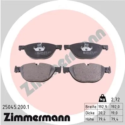 Diskinių stabdžių trinkelių rinkinys ZIMMERMANN 25045.200.1