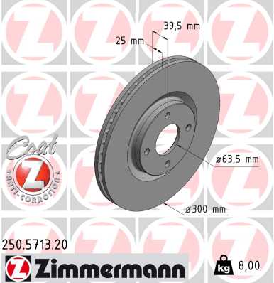 Stabdžių diskas ZIMMERMANN 250.5713.20