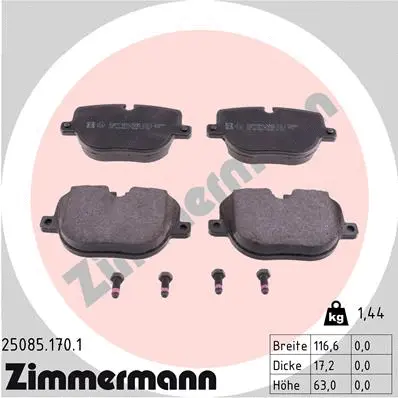 Diskinių stabdžių trinkelių rinkinys ZIMMERMANN 25085.170.1
