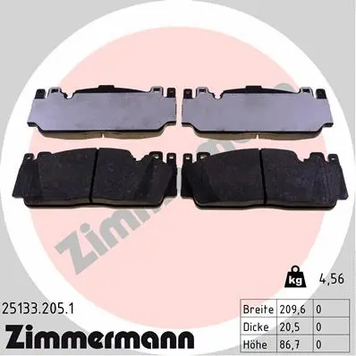 Diskinių stabdžių trinkelių rinkinys ZIMMERMANN 25133.205.1