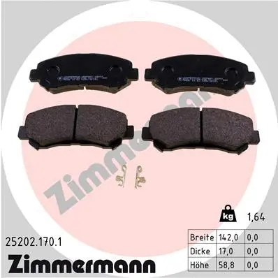 Diskinių stabdžių trinkelių rinkinys ZIMMERMANN 25202.170.1