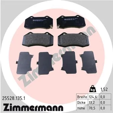 Diskinių stabdžių trinkelių rinkinys ZIMMERMANN 25528.135.1