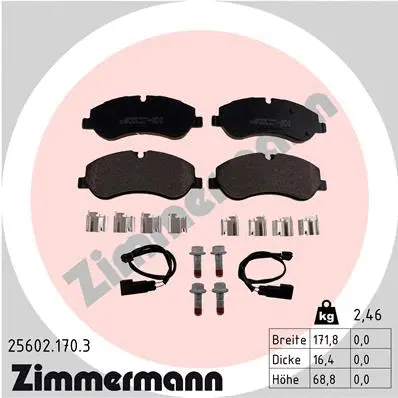 Diskinių stabdžių trinkelių rinkinys ZIMMERMANN 25602.170.3