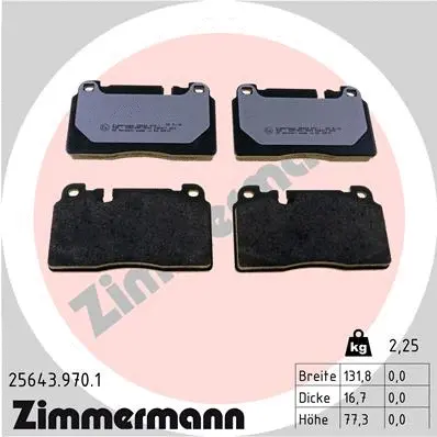 Diskinių stabdžių trinkelių rinkinys ZIMMERMANN 25643.970.1