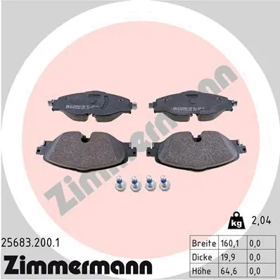 Diskinių stabdžių trinkelių rinkinys ZIMMERMANN 25683.200.1