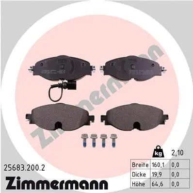 Diskinių stabdžių trinkelių rinkinys ZIMMERMANN 25683.200.2