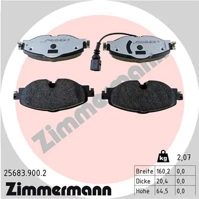 Diskinių stabdžių trinkelių rinkinys ZIMMERMANN 25683.900.2