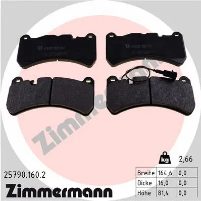 Diskinių stabdžių trinkelių rinkinys ZIMMERMANN 25790.160.2