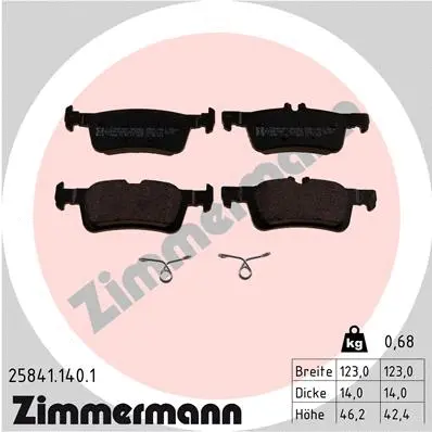 Diskinių stabdžių trinkelių rinkinys ZIMMERMANN 25841.140.1