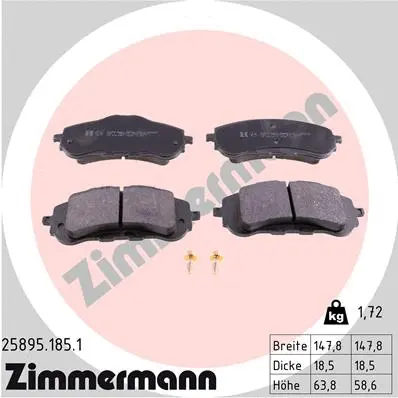Diskinių stabdžių trinkelių rinkinys ZIMMERMANN 25895.185.1